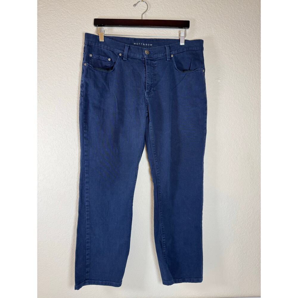 Mott & Bow Dark Wash Straight Leg Mens Jeans Size 35x30 Act (36x28) Blue Denim